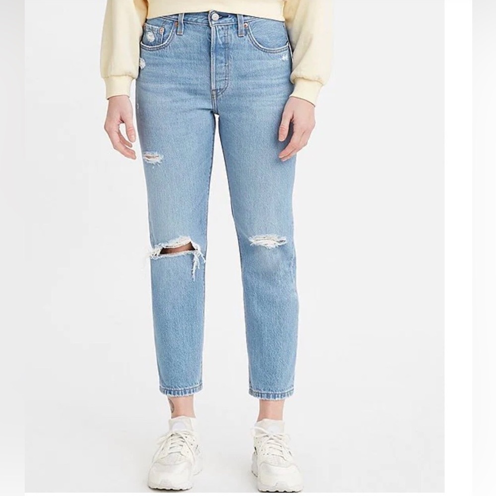 Levi's Athens Break Original 501 Button Fly Cotton High Rise Straight Cropped